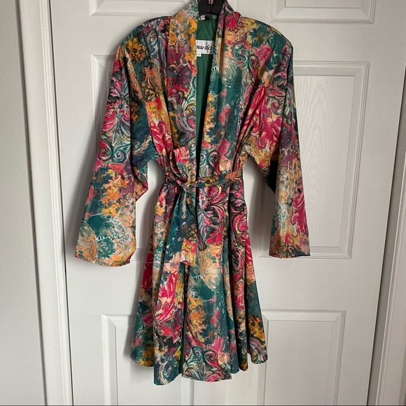 VINTAGE FLORAL FLARE TRENCH-COAT - Picture 10 of 13